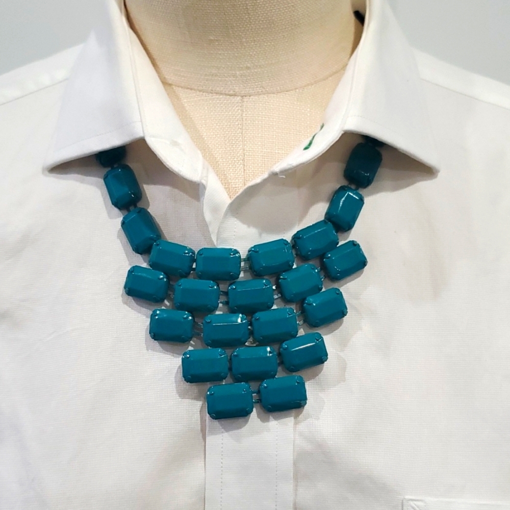 Vibrant Teal Bib Statement Necklace